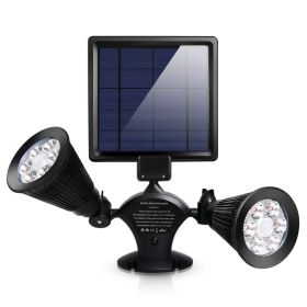 Solar Lights Outdoor Solar Power Motion Sensor Spotlights 2000lm Security Lights w/ Dual Head 360otatable IP44 Wall Lights Garden Garage Driveway