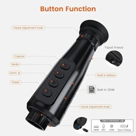 GTGUARD AI15 Thermal Imaging Monocular - 384×288 HD AMOLED Display with 8X Zoom & WiFi Streaming for Hunting/Surveillance