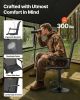 VEVOR Hunting Chair, 360° Silent Swivel, Lightweight Blind Chair, Heavy-Duty Steel Frame Ground Stool Seat, with Padded Armrests, Height Adjustable