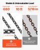 VEVOR Chain Sling, 5/16 in x 10 ft Lifting Chains with 2 Leg Grab Hooks, Heavy Duty G80 Alloy Steel Lifting Sling, 7000LBS Capacity