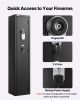 VEVOR Gun Safe, Heavy Duty Cold-Rolled Steel Fireproof Rifle Cabinet with Fingerprint, Digital Keypad & Key