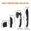VEVOR Hunting Knife and Hatchet Axe Combo Set with Sheath, Fixed Blade Tactical Knife and Camping Axe