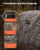 VEVOR Hunting Blind, 2-3 Person Thermal Ground Blinds with Tri-Leg Chair and Carrying Bag, Portable Camouflage Tent