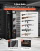 VEVOR Gun Safe, Heavy Duty Cold-Rolled Steel Fireproof Rifle Cabinet with Fingerprint, Digital Keypad & Key