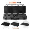 VEVOR Rifle Case, Rifle Hard Case with 3 Layers Fully-protective Foams, 42 inch lockable Hard Gun Case with Wheels, IP67 Waterproof & Crushproof