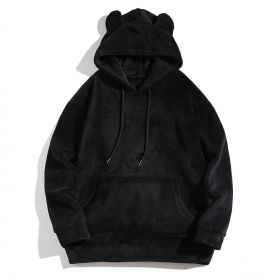 Men's Casual Cool Fashion Sweater Coral Fleece Jacket (Option: Black-S)
