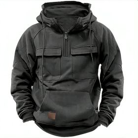 Men's Solid Color Casual Sweatshirt (Option: Gray-S)