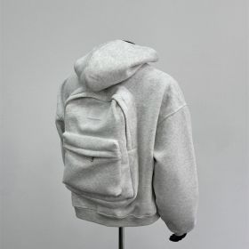 Back Schoolbag Design Men's Coat Flower Gray (Option: Light Gray-M)