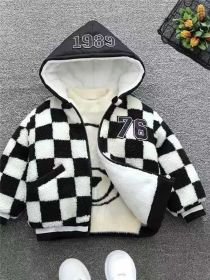 Versatile Fashion Trend Warm Jacket Clothing (Option: Black and white-XL)