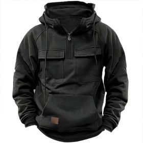 Men's Solid Color Casual Sweatshirt (Option: Black-L)