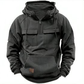 Men's Solid Color Casual Sweatshirt (Option: Gray-L)